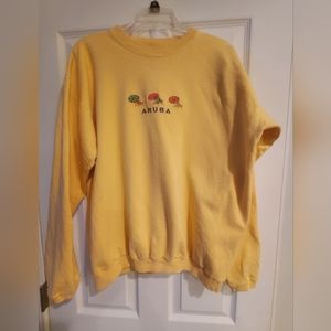 Vintage Aruba sweatshirt, lightweight, embroidered, 1990s